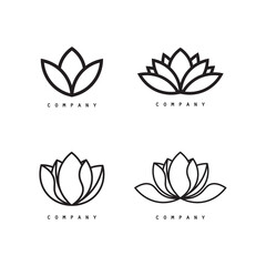 Lotus flower. Contour vector illustration for packaging, corporate identity, labels, postcards, invitations.