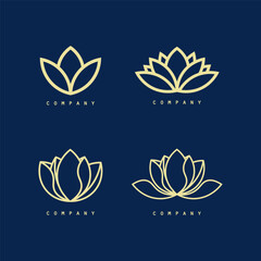 Lotus flower. Contour vector illustration for packaging, corporate identity, labels, postcards, invitations.