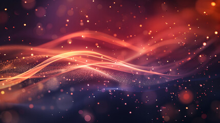 Abstract waves of light and color create a dynamic, ethereal background.
