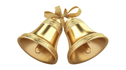 Gold bell on transparent background