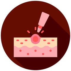 Acne care rounded flat color icon, use for UI, UX, app and web development, digital or print. for beauty, personal care, body treatment.