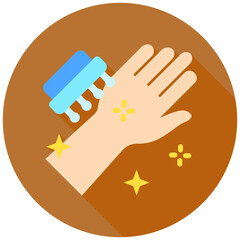 Fototapeta premium Brush rounded flat color icon, use for UI, UX, app and web development, digital or print. for beauty, personal care, body treatment.