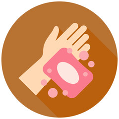Soap rounded flat color icon, use for UI, UX, app and web development, digital or print. for beauty, personal care, body treatment.