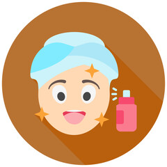Skin Toner rounded flat color icon, use for UI, UX, app and web development, digital or print. for beauty, personal care, body treatment.
