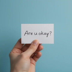 mental health concept handle are you ok card