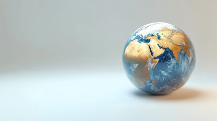 Fototapeta premium Global Earth sphere, studio shot, neutral background, environmental concept