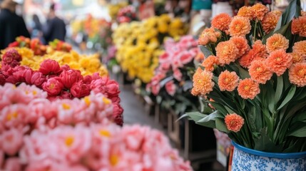 Blossom booth celebrating the lunar new year festivity