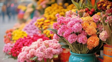 Blossom booth celebrating the lunar new year festivity