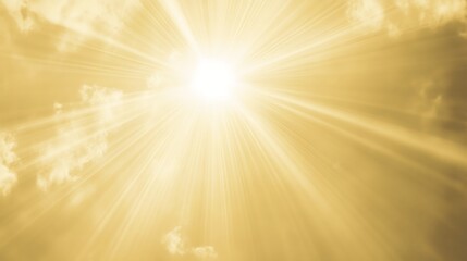 Obraz premium Golden Sunlight Rays Streaming Through Clouds