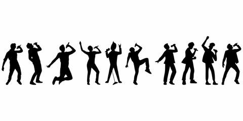 silhouette of person singing with mic