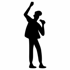 silhouette of person singing with mic