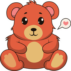 Cute Bear Cartoon Illustration. Isolated Vector Character
