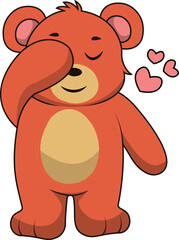 Cute Bear Cartoon Illustration. Isolated Vector Character