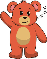 Cute Bear Cartoon Illustration. Isolated Vector Character