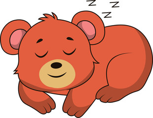 Cute Bear Cartoon Illustration. Isolated Vector Character