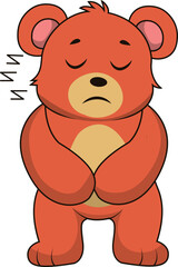 Cute Bear Cartoon Illustration. Isolated Vector Character