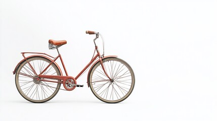 Fototapeta premium Red bicycle studio shot, white background, isolated, transport, advertisement