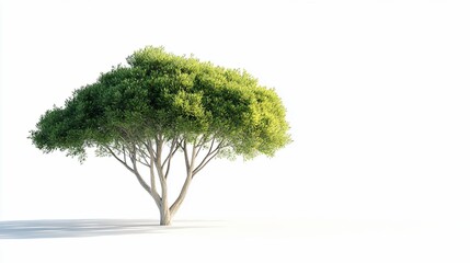 Fototapeta premium Lush green tree isolated on white background, design element