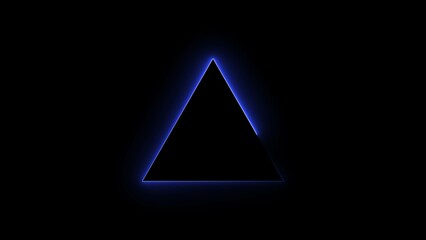 Fototapeta premium Abstract glowing neon light triangle icon background illustration.