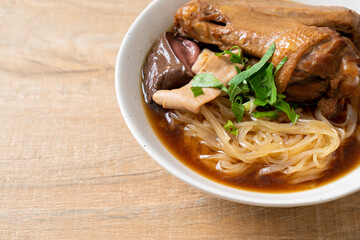 Braised duck noodles with brown soup