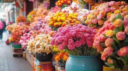 Blossom booth celebrating the lunar new year festivity