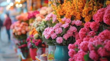 Blossom booth celebrating the lunar new year festivity