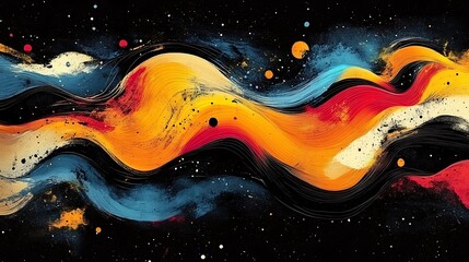 Abstract Cosmic Waves Of Color And Light