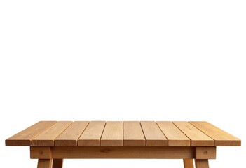Wooden table on transparent background