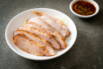 Thai Grilled Pork Neck with Spicy Dipping Sauce