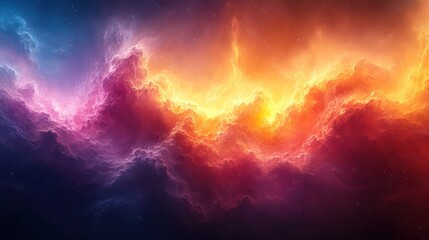 Naklejka premium Cosmic Nebula: A Symphony of Colors in Deep Space