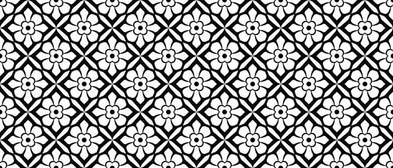 Symmetrical Floral Diamond Pattern in Monochrome with Bold Lines, Perfect for Professional Graphic Designs (Vector File)