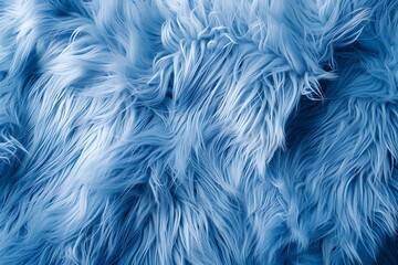 Obraz premium Blue fluffy fabric background. Blue fur texture