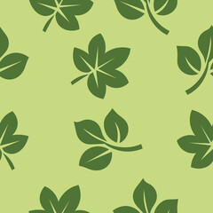 Green Leaf pattern seamless. Nature pattern with leaves shape