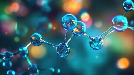 Microscopic Molecular Structure: A 3D Render of a vibrant, intricate molecule, showcasing the beauty of science at the atomic level.