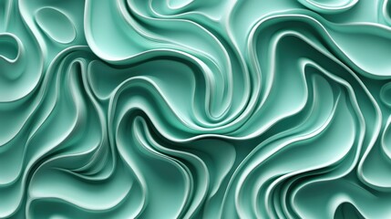 Obraz premium Smooth Green Waves on a Tranquil Surface