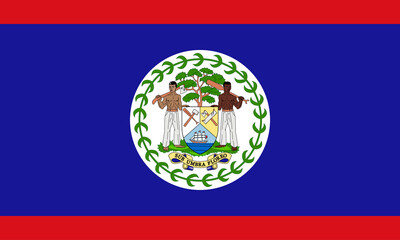 High detailed flag of Belize. National Belize flag. North America. 3D illustration.
