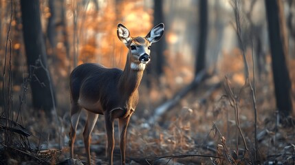 Deer in dry forest landscape