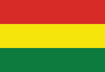 High detailed flag of Bolivia. National Bolivia flag. South America. 3D illustration.