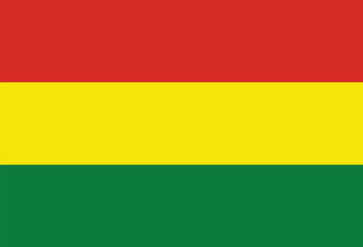 High detailed flag of Bolivia. National Bolivia flag. South America. 3D illustration.