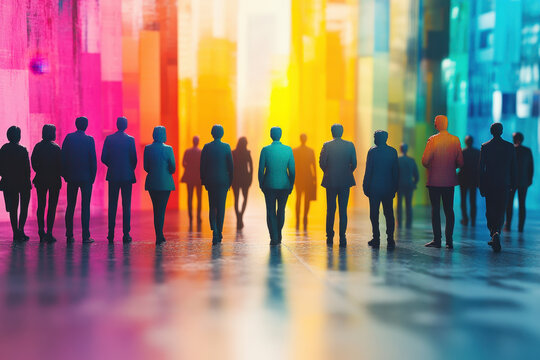 Conceptual image displaying diversity and an inclusive future for everyone with people and vibrant colours as the main theme