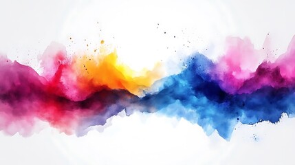 Obraz premium Abstract Colorful Watercolor Landscape Painting