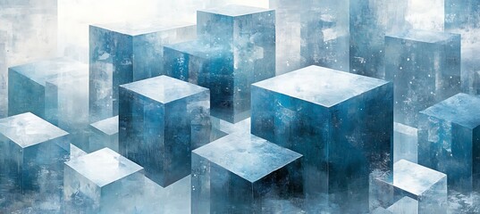 Abstract Crystalline Geometric Backdrop Featuring Dynamic Lines and Geometric Structures