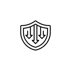 Risk Management Down line icon. Universal creative premium symbol. Vector sign icon logo template. Vector illustration