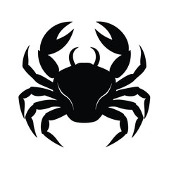 Crab Silhouette Vector Art and Black Crab Design Illustration