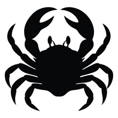 Crab Silhouette Vector Art and Black Crab Design Illustration