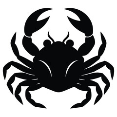 Crab Silhouette Vector Art and Black Crab Design Illustration