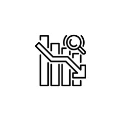 Market Analysis Negative line icon. Universal creative premium symbol. Vector sign icon logo template. Vector illustration