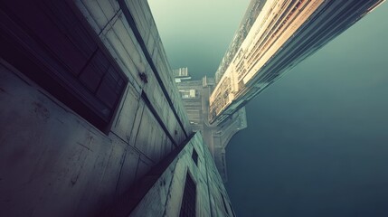 Cityscape View From A Skyscraper High Above The Water