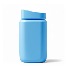 Blue plastic bottle isolated on transparent background, cut out