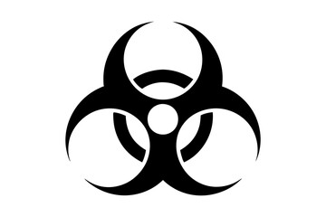 Biohazard Symbol Silhouette Vector Icon
